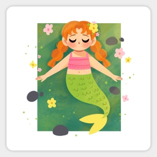 Flower Mermaid Magnet